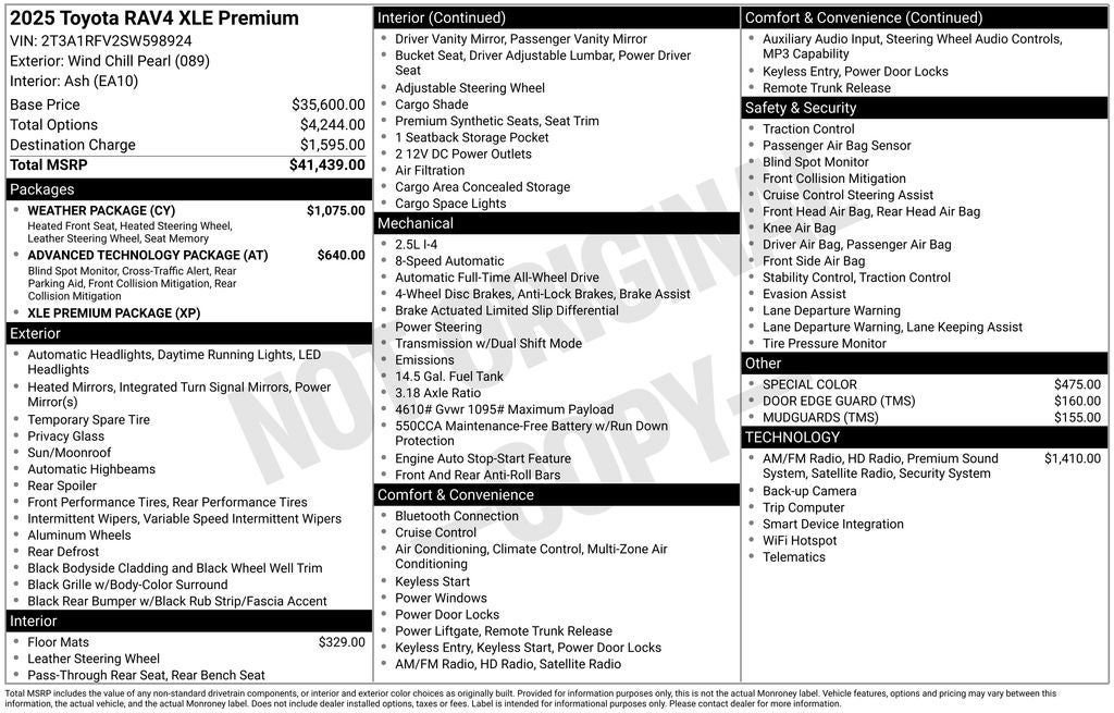 2025 Toyota RAV4 XLE Premium