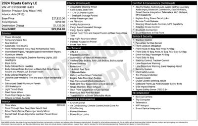 2024 Toyota CAMRY LE