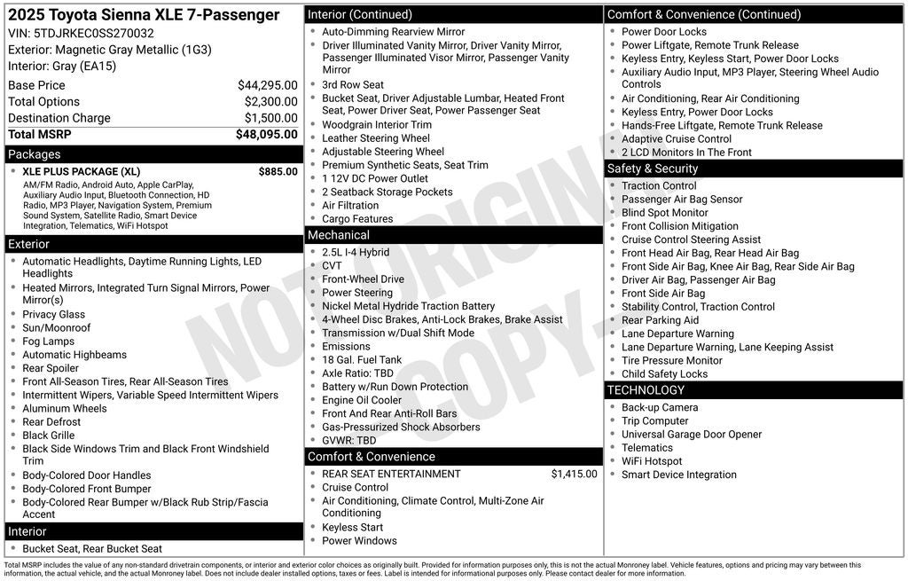 2025 Toyota SIENNA XLE XLE