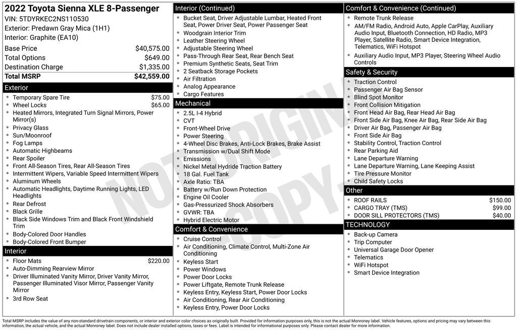 2022 Toyota SIENNA XLE XLE