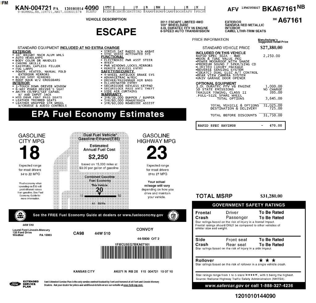 2011 Ford Escape Limited