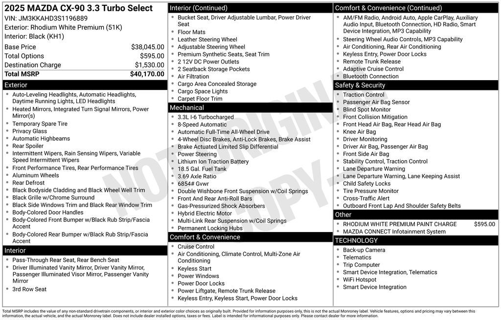 2025 Mazda Mazda CX-90 3.3 Turbo Select