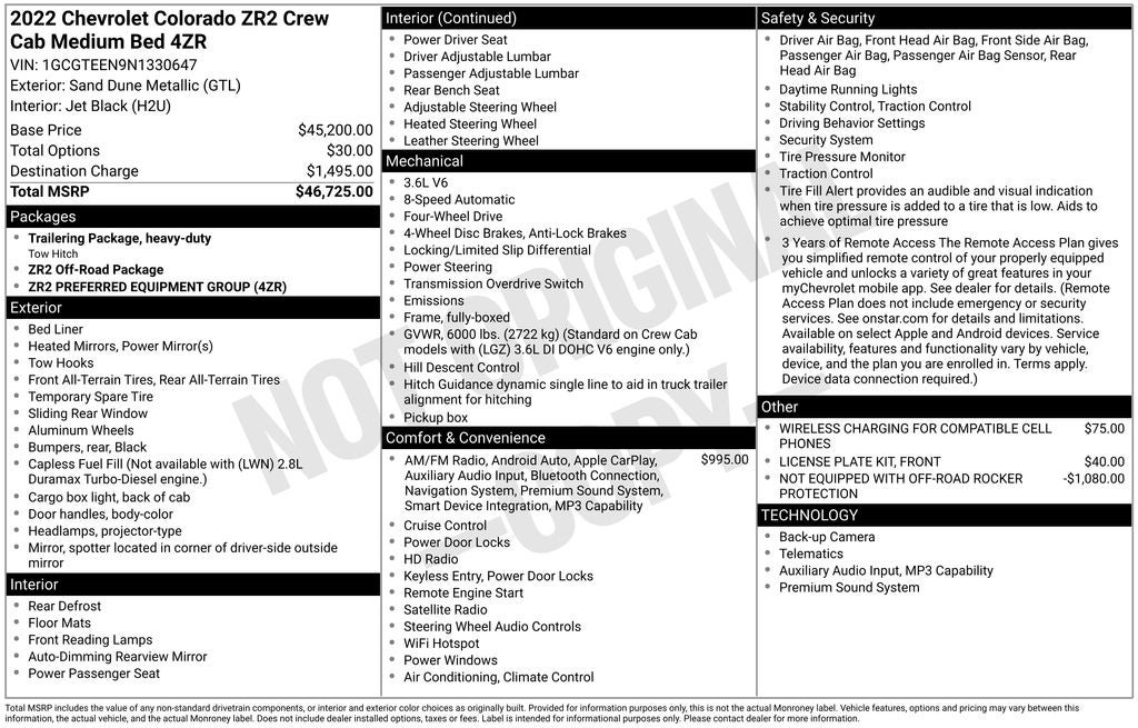 2022 Chevrolet Colorado 4WD Crew Cab Short Box ZR2